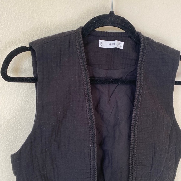 Mango MNG Women’s Open Vest Black Size M - Picture 2 of 8